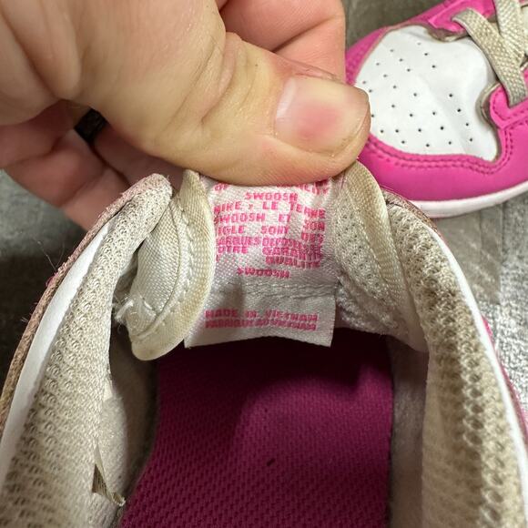 New Nike Dunk Low TD Size 10c Toddler Baby Fuchsia White FB9107-102 - Picture 12 of 16